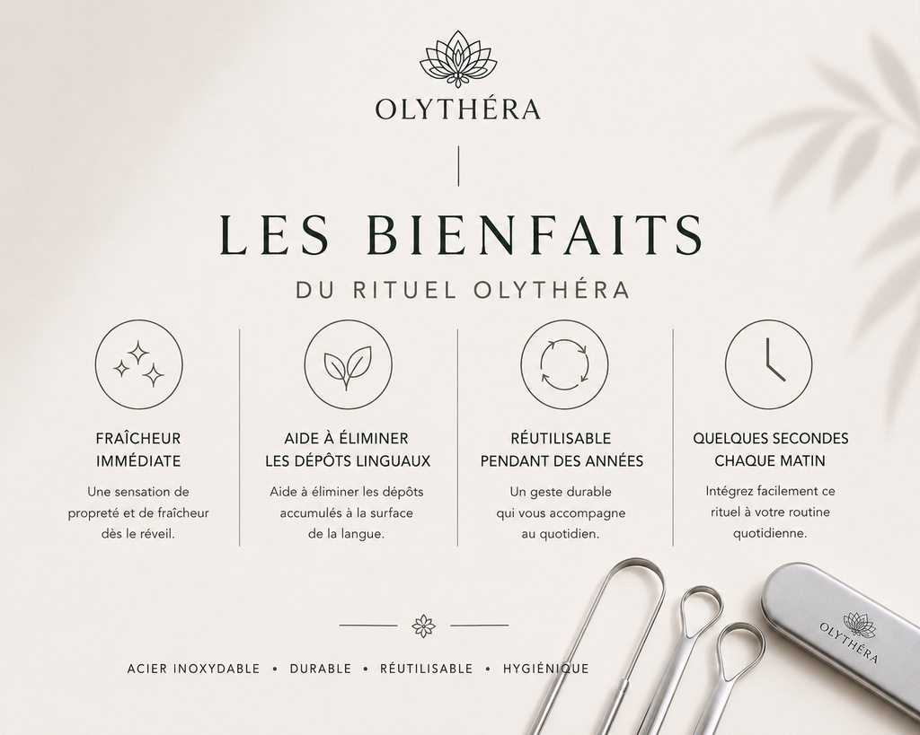 OLYTHÉRA – Trio de gratte-langues Stainless Steel