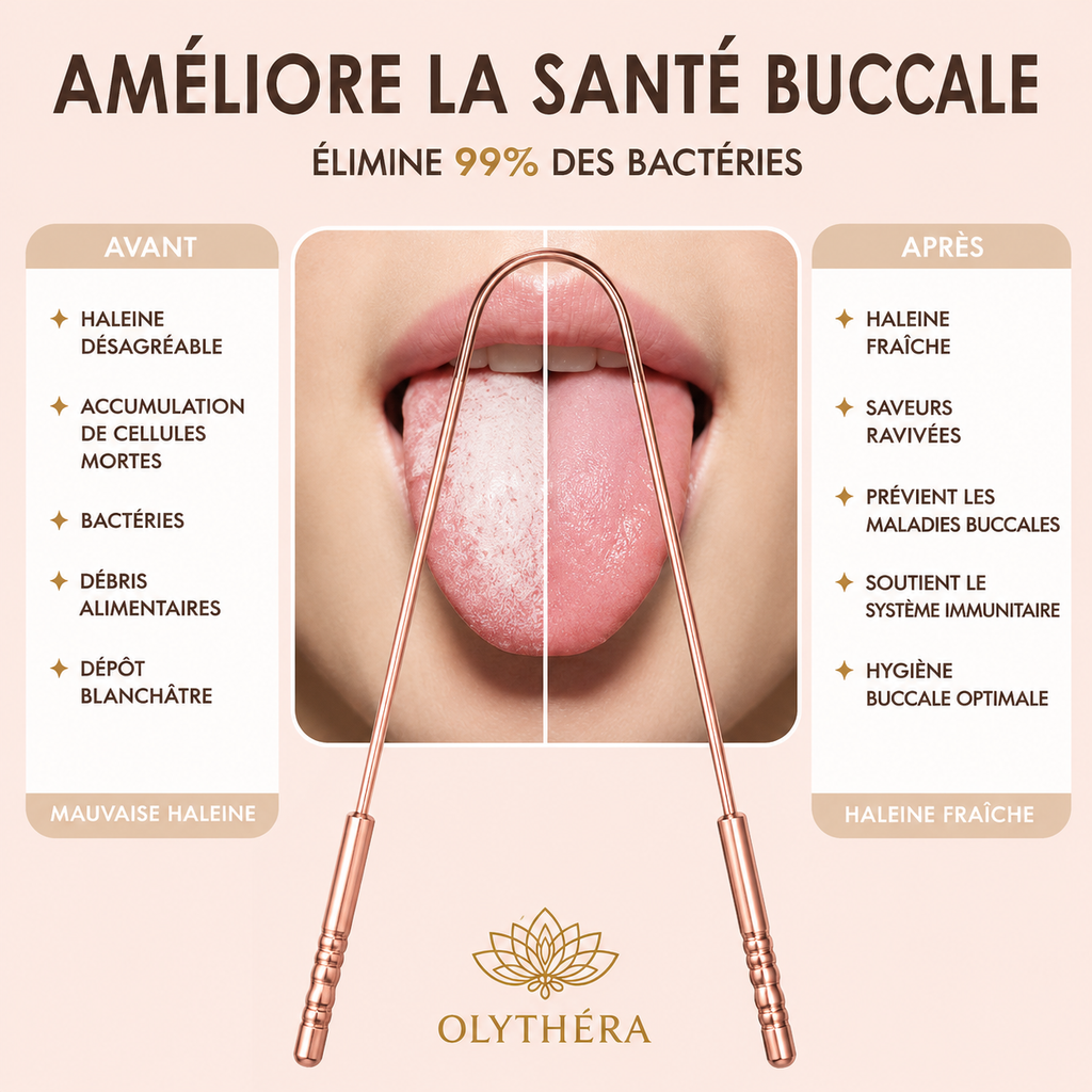 OLYTHÉRA — Gratte-langue en cuivre pur